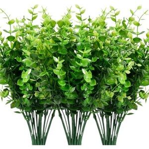 9 Bundles Fake Plants Artificial Boxwood Greenery 63 Stems Fade Resistant Faux